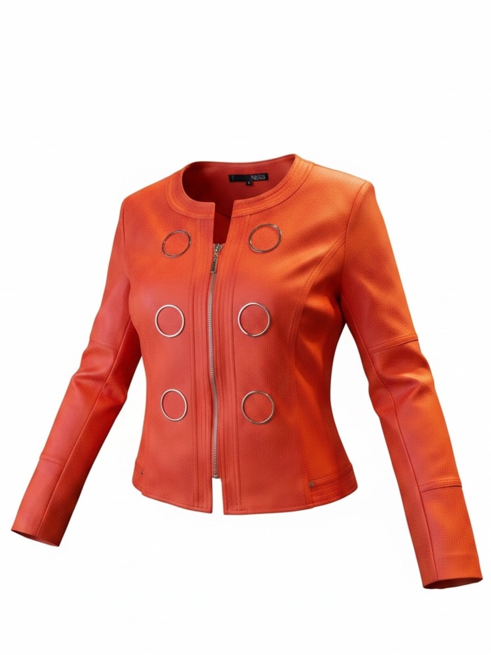 Ness Orange Jacket Sz M Faux Suede Zip Front Closure | NWOT